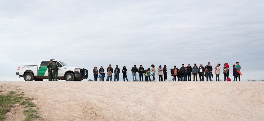 Migrants seeking asylum at border