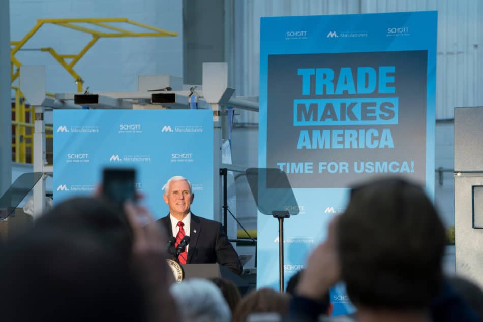 Vice President Mike Pence speaks about the importance of the USMCA for manufacturers in the United States.