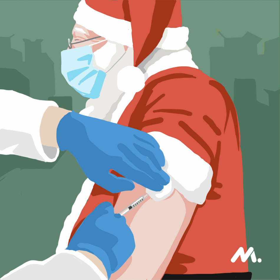Santa gets his COVID-19 vaccine