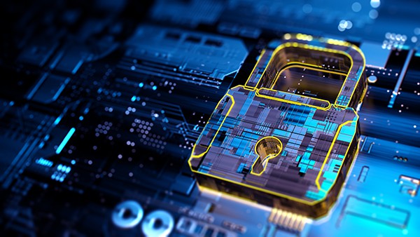 Cybersecurity 3d rendering