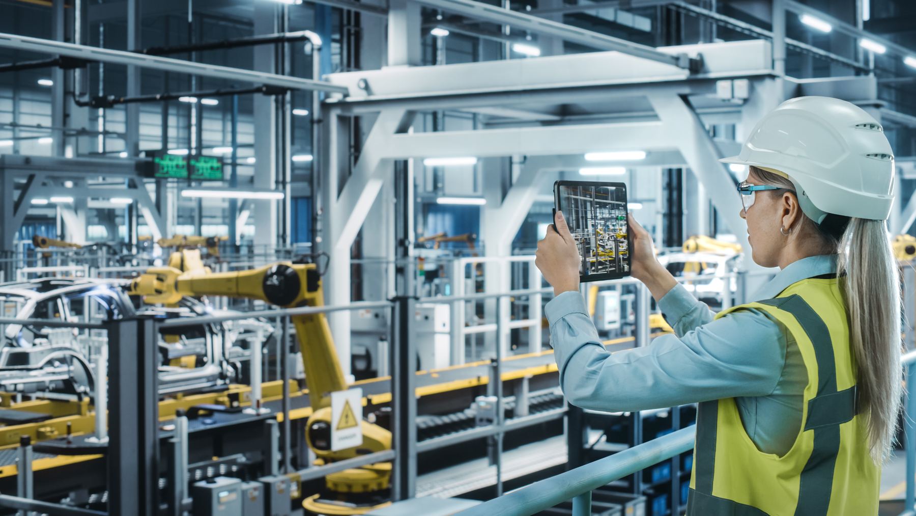 Engineers in a smart factory