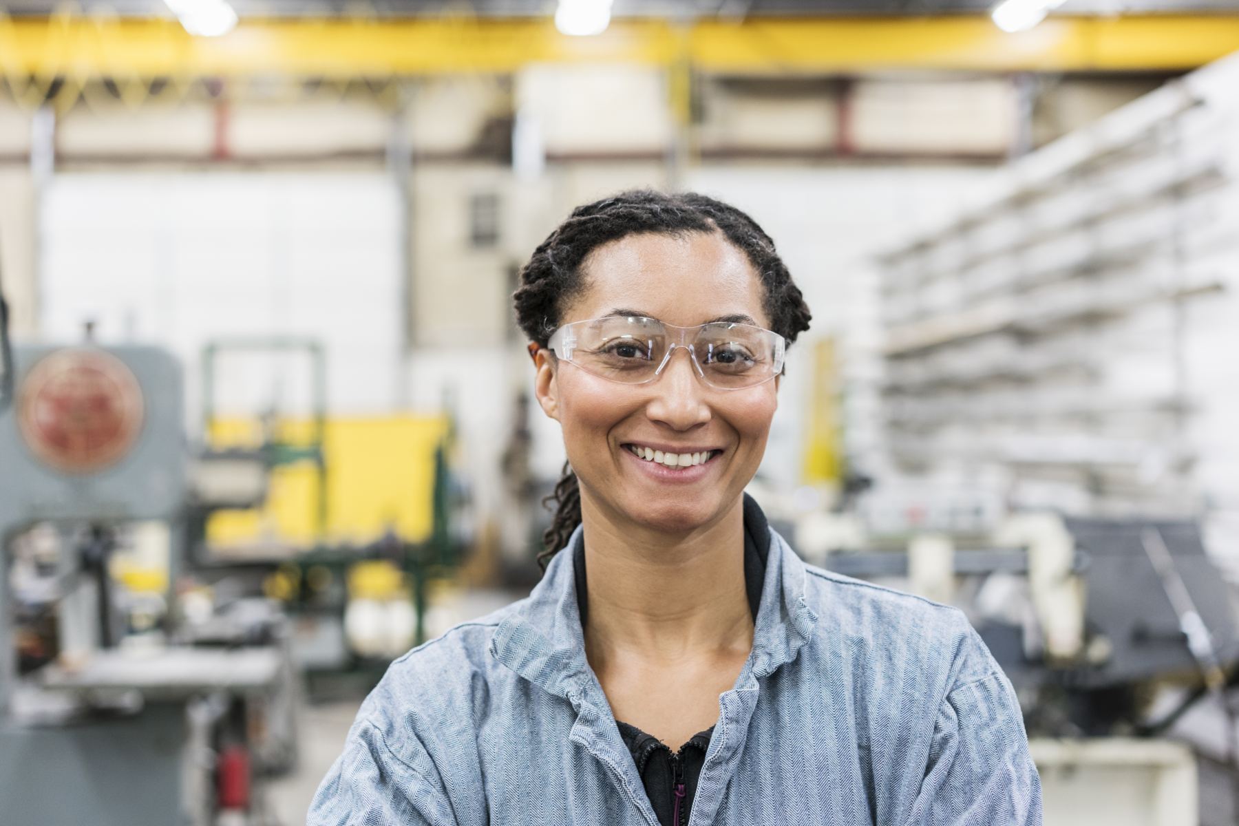 Machinist at work in a small manufacturing shop