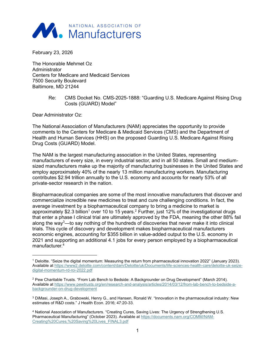 Comments on the GUARD Model: Guarding U.S. Medicare Against Rising Drug Costs
