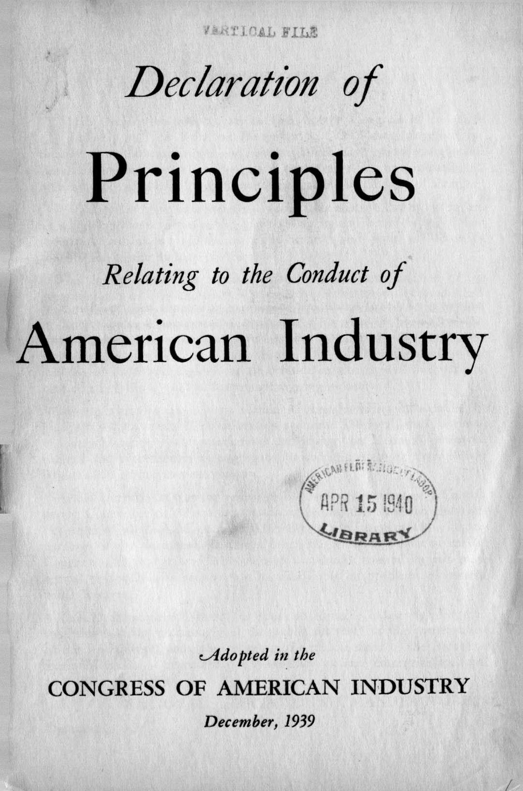 Declaration of Principles