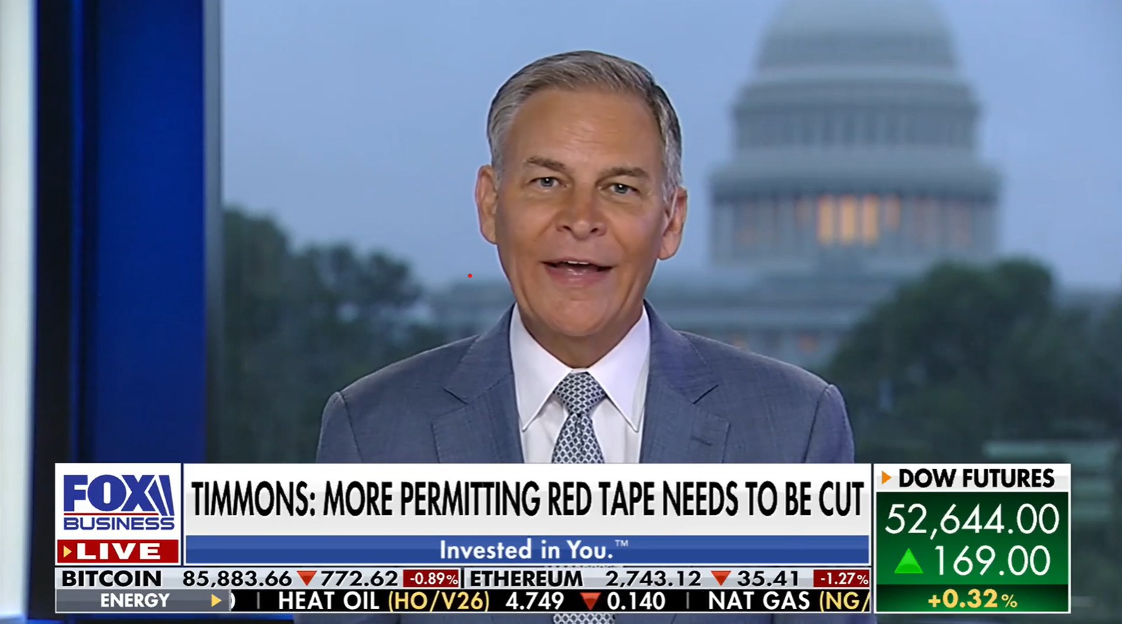 Timmons Presses for Permitting Reform on Fox Business