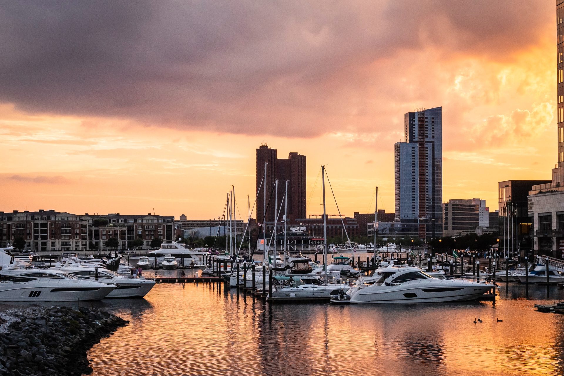 Baltimore Inner Harbor at sunset