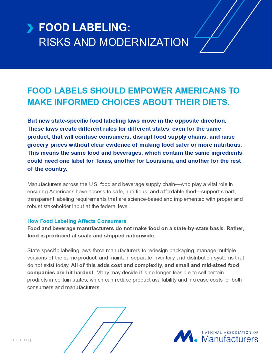 Food Labeling: Risks and Modernization